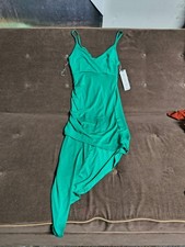 Green Spaghetti Strap Fitted Stretchy Dress, Almost Famous, Women's Small