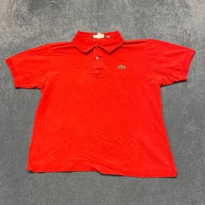 Lacoste Polo Shirt Mens Large Red Logo Collared Casual Performance Classic Fit