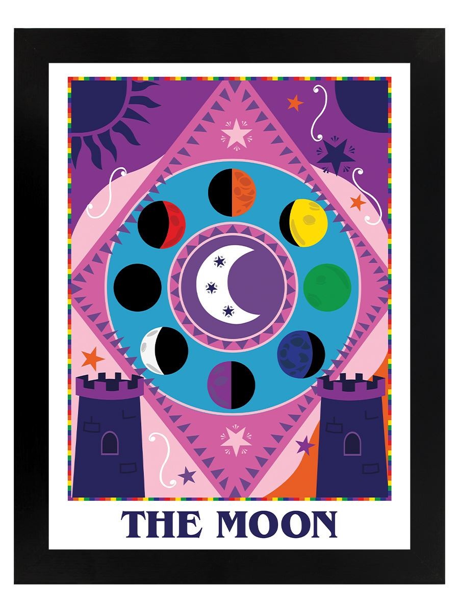 Deadly Tarot Pride -  The Moon Black Wooden Framed Print