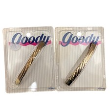 2 Vtg Goody Stay Tight Barrette 73041 Metal Gold Tone 3.25" 1993 SEALED Rare