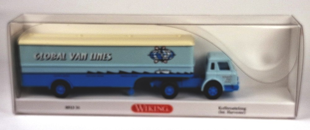 International Harvester Global Van Lines Trailer Truck 1:87 - Wiking