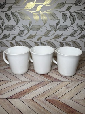 3 Corning USA Vintage Winter Frost White Coffee Tea Cup Mugs D Handle M wave OK