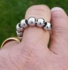 9 Beads Meditation Ring Steel Simran Prayer Beads Stress Relief Manka Ring M7G