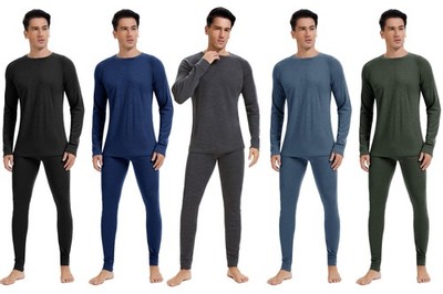 Thermounterwäsche Herren Set 100% Merinowolle Winter Ski-Funktionsunterwäsche