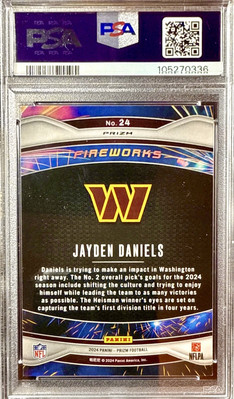 SSP PSA 10 RC Jayden Daniels 2024 Panini Prizm Fireworks Cracked