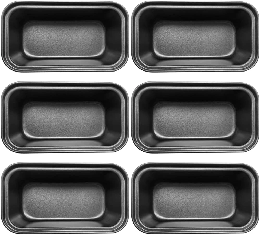 Zddaoole 6 PCS Mini Nonstick Carbon Steel Baking Bread Pan,Mini Loaf Pans,Small