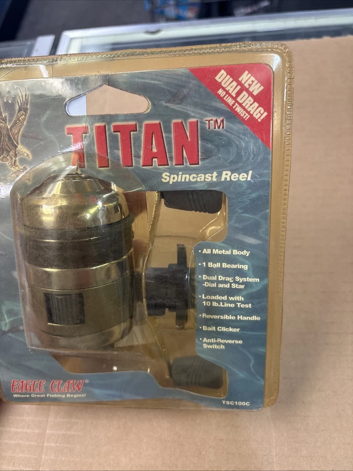 Vintage Titan Eagle Claw Spincast Reel NOS - Изображение 3 из 4