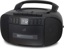 GPX BCA209B Portable Am/FM Boombox with CD and Cassette Player, Black