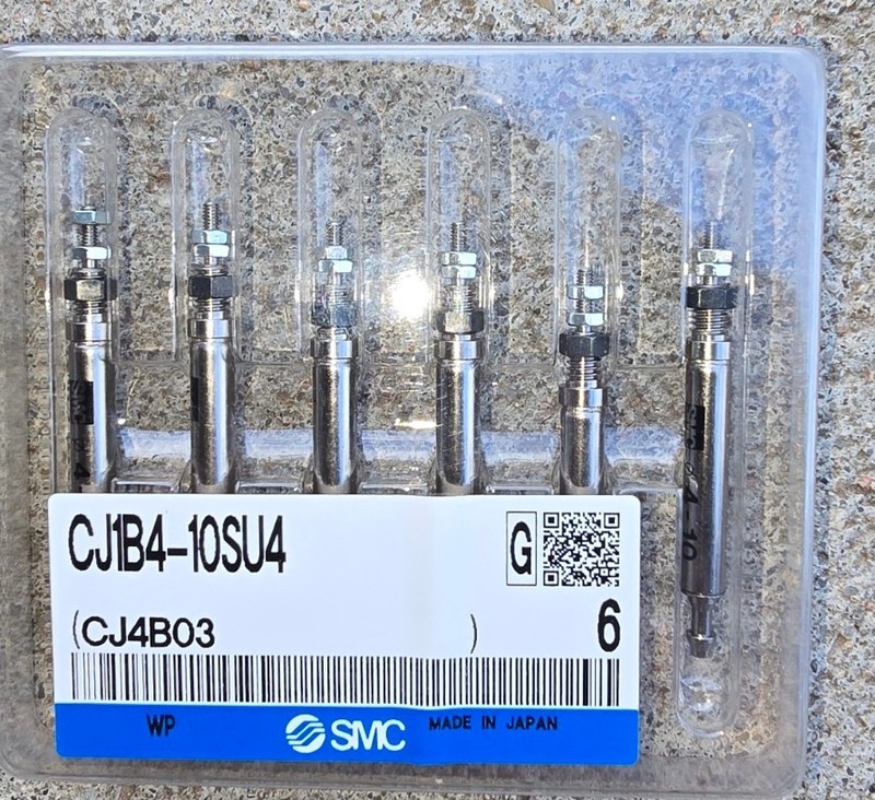 New SMC CJ1B4-10SU4 Cylinders. 6 Each. (CJ4B03)