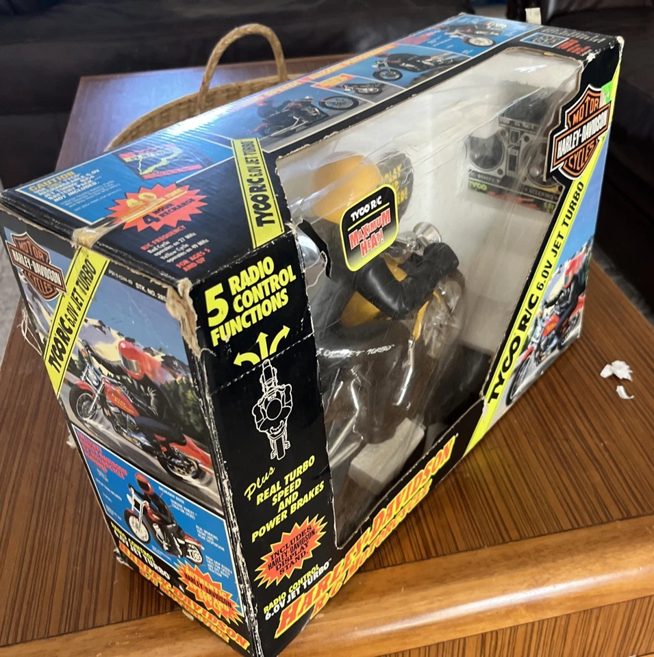 Tyco Rc Harley-Davidson Motorcycle Yellow Vintage 1994 Complete Vintage Tyco Rc - Image 3 of 4