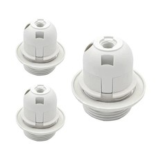 E26 E27 Light Socket,Plastic Threaded Medium Base Lamp Holder with Shade Ring...