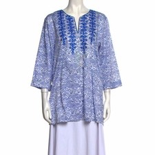 Oscar De La Renta Embroidered Kaftan Top S