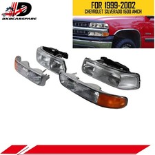 For 99-02 Silverado 1500 2500 Hd 3500 Led Drl Headlightbumper Lamps Assembly