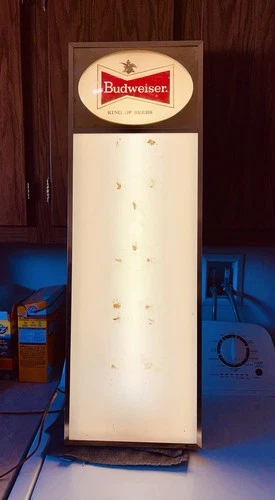 Vintage 1960s Budweiser 36” Illuminated Bar Menu Board  Beer Sign Lot A Bubble