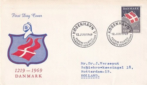 SA25d Denmark 1969 700th Anniv of Fall of the Dannebrog from Heaven , FDC