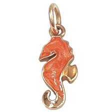Pendentif Dodo Pomellato Vintage Hippocampe Or Massif 9K Émail