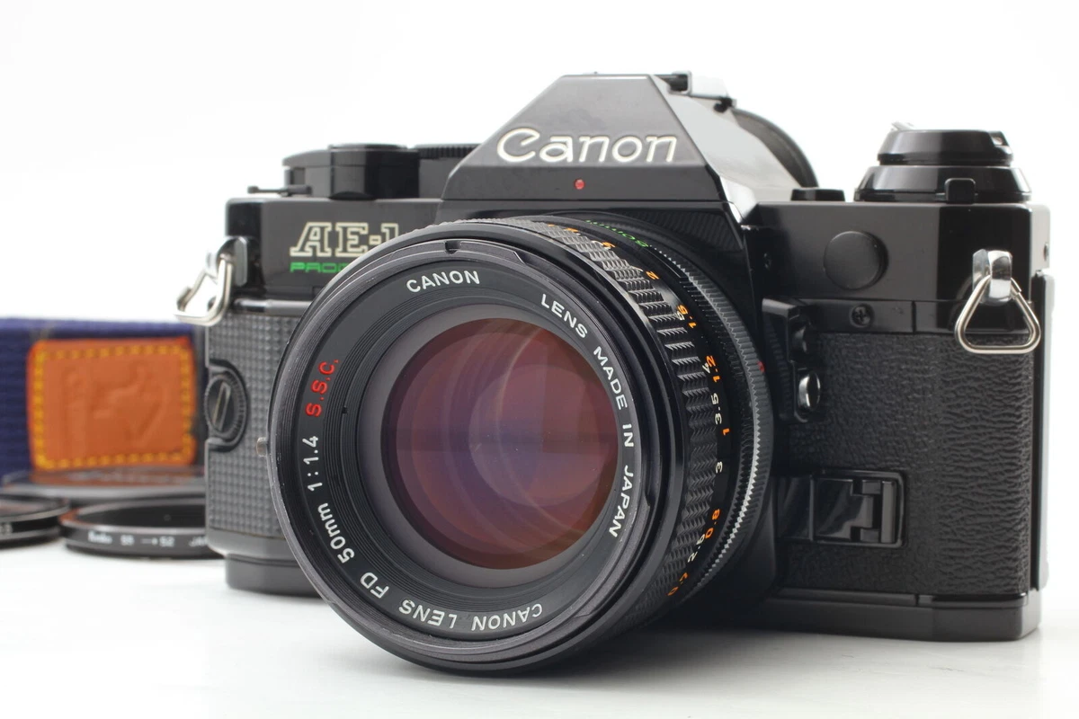 [Near MINT] Canon AE-1 Program Black Film Camera FD 50mm F1.4 s.s.c. Lens  JAPAN