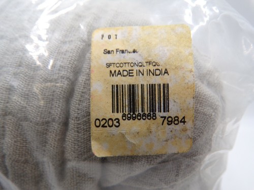 Pottery Barn Soft Cotton Handcrafted Full Queen Quilt Stnd Sham Dark Gray #9790F - Picture 7 of 8