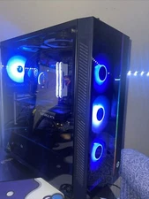 gaming pc case with motherboard