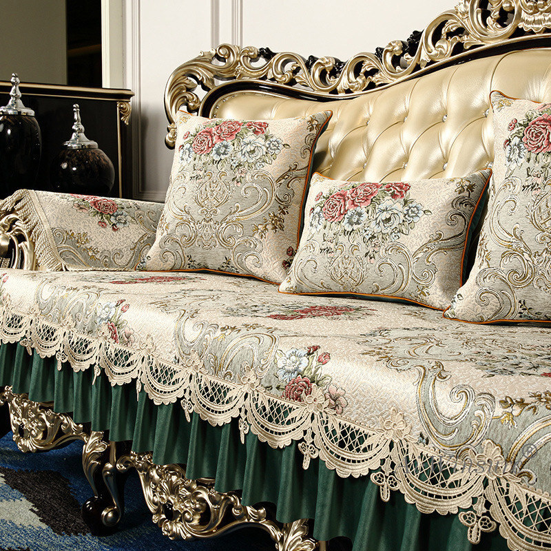 European Lace Luxury Sofa Couch Cover 1 2 3 Seater Non-slip Jacquard ...