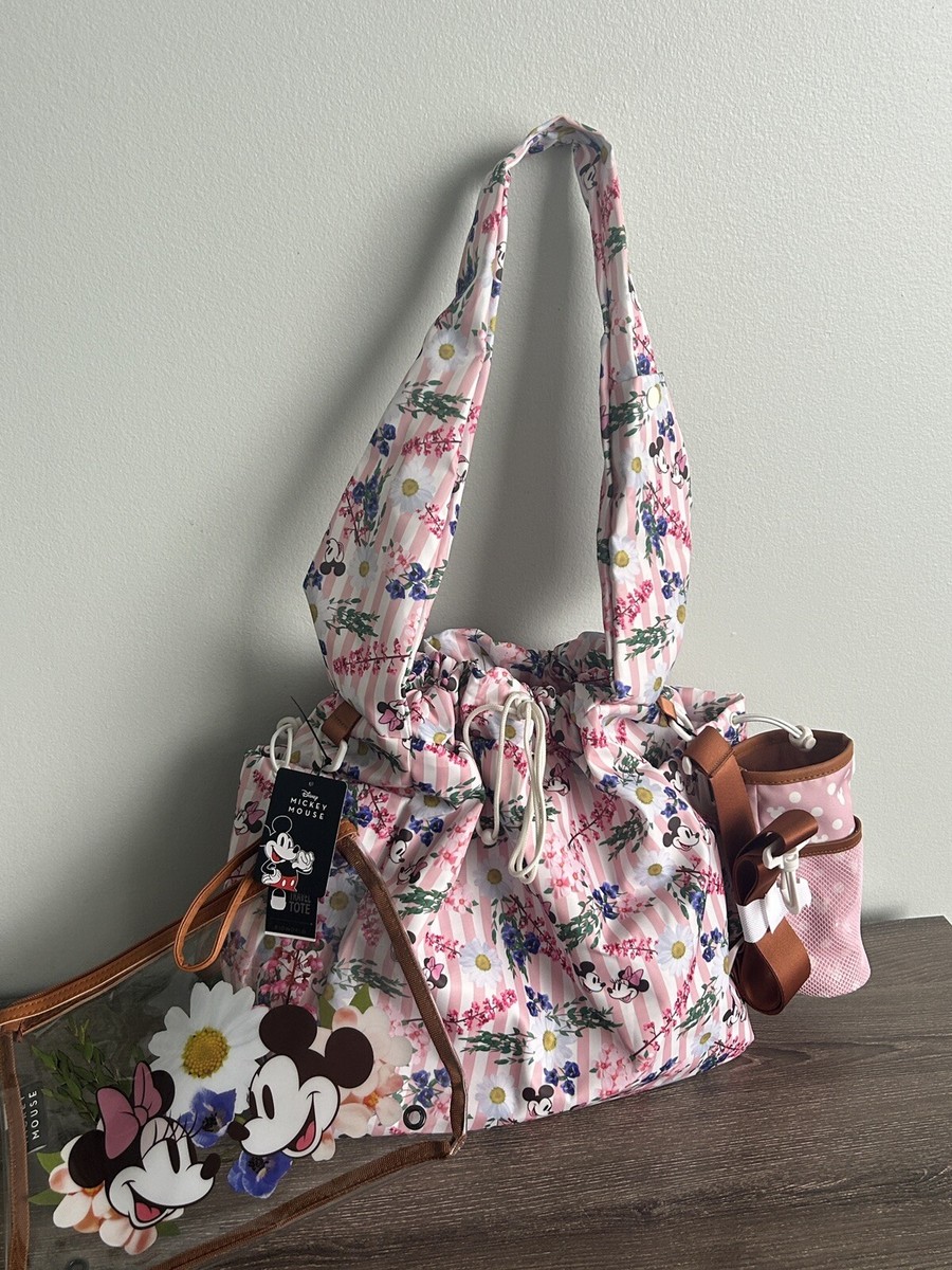 Bioworld Disney Mickey/Minnie Tote Bag Hydration Crossbody Pouch