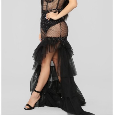 slim fit dress slacks Fashion Nova Tule Ruffle Dress with Velvet Rhinestone Bodice (Medium)  The  Thrifty Hippy