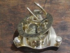 Maritim Vintage Messing Sonnenuhr Kompass Kunst & Handwerk Wohnkultur, handge...