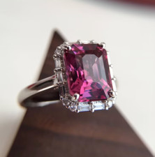 Rhodolite Garnet Ring 925 sterling silver Octogen Cut Proposal Ring Gift For her