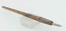 Hunt's Crow Quill Brown Swirl Dip Pen Nib Holder w/Hunt 102 Nib - 1950s - Unused