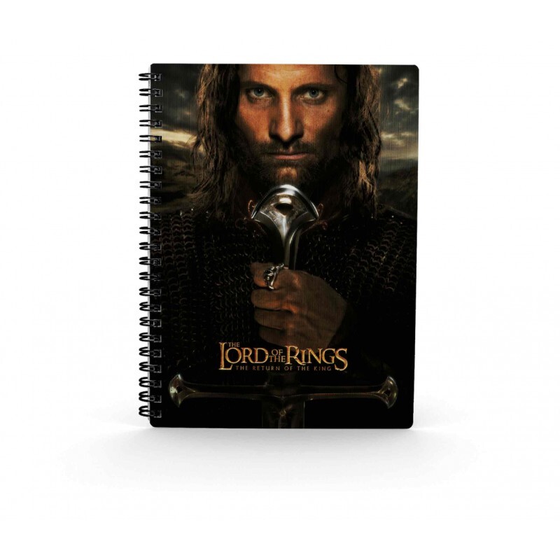 LIBRETA EFECTO 3D EL SEÑOR DE LOS ANILLOS ARAGORN