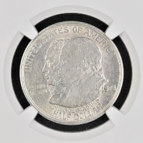 1923 US Monroe Doctrine Half Dollar Silver Coin San Francisco Mint NGC AU-55 - Image 3 of 4