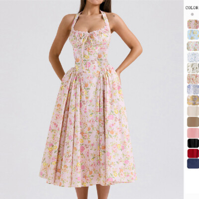 Lace Trim Halter Dress available in 15 colours | eBay Lace Trim Halter Dress available in 15 colours | eBay