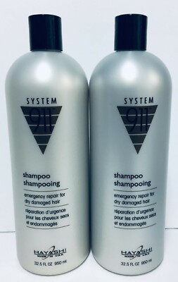 Hayashi System 911 Shampoo Emergency Repair for Dry Damaged -2Pack/32.5 floz eac