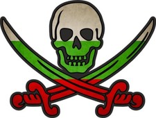 Pirate Sticker Jack Rackham Calico Flag Country BG Bulgaria