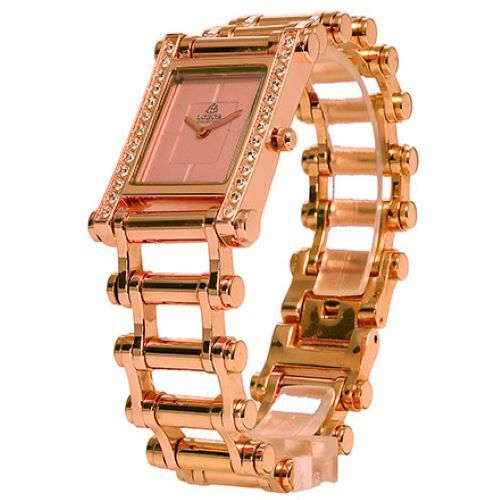 Montre Lobor Collection plaquée or rose véritable sertie de Swarovski