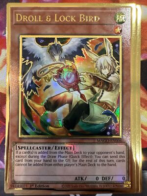 Yu-Gi-Oh! TCG Droll & Lock Bird (Alternate Art) Maximum Gold MAGO-EN006 1st... | eBay Yu-Gi-Oh! TCG Droll & Lock Bird (Alternate Art) Maximum Gold MAGO-EN006 1st... | eBay
