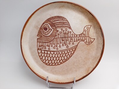 IVAN Signed STYLIZED FISH DECORATIVE PLATE