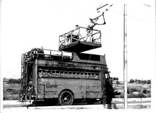 1949 Baltimore Transit Wire Crew Train Railway Loco Engine 5x7 Photo X2200S E