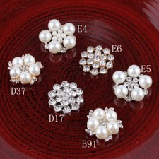 120PCS Rhinestone Buttons Bling Flatback Crystal Pearl Decorative Buttons