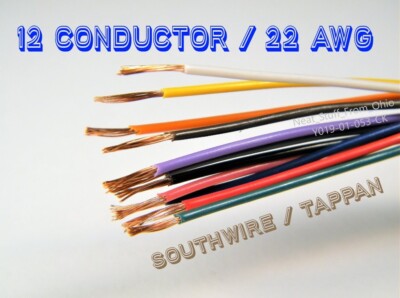 SOUTHWIRE R20487 12-COND, 22 AWG, STRANDED COPPER, GRAY PVC JACKET   10-FEET  
