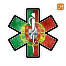 Portugal - Rep&uacute;blica Portuguesa Star of Life Logo, Aufkleber - Sticker