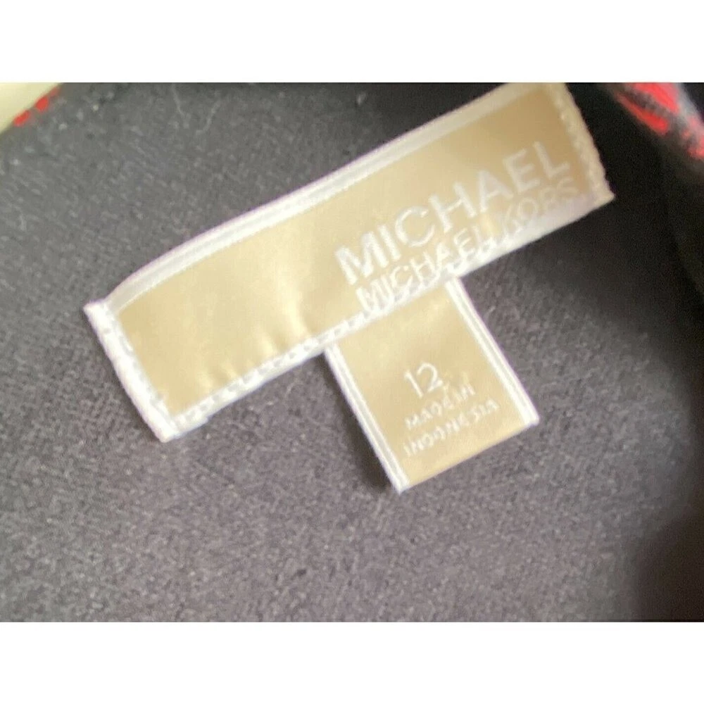 Abito donna Michael Kors nero e rosso manica corta taglia 12