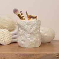 Naturstein Marmor Aufbewahrung Creme 12 Cm Waschbecken Deko Wohnfreuden