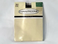 3-Pack Evan-Picone Jet Black Size C/D Control Top Sheer Leg Sandalfoot Pantyhose