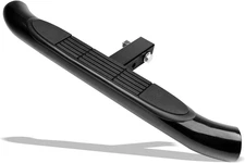 3" round Tubing Steel Hitch Step for Class 4 Trailer Hitch in Black|2" Hitch Rec