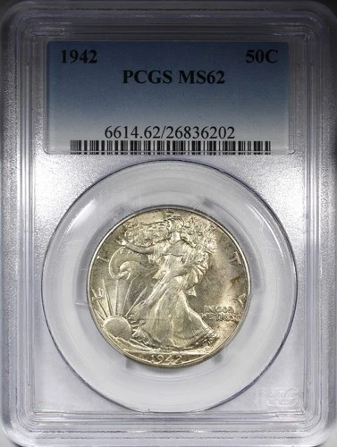 1942 Walking Liberty Half Dollar PCGS MS62 Uncirculated 50C
