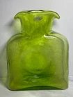 Blenko Double Spout Water Bottle GREEN MCM Glass Vase 8.25” Carafe