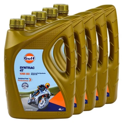 Motoröl Gulf SYNTRAC 4T 10W-50 5 X 4 Liter für BMW Honda Suzuki Vespa Yamaha - Bild 1 von 4