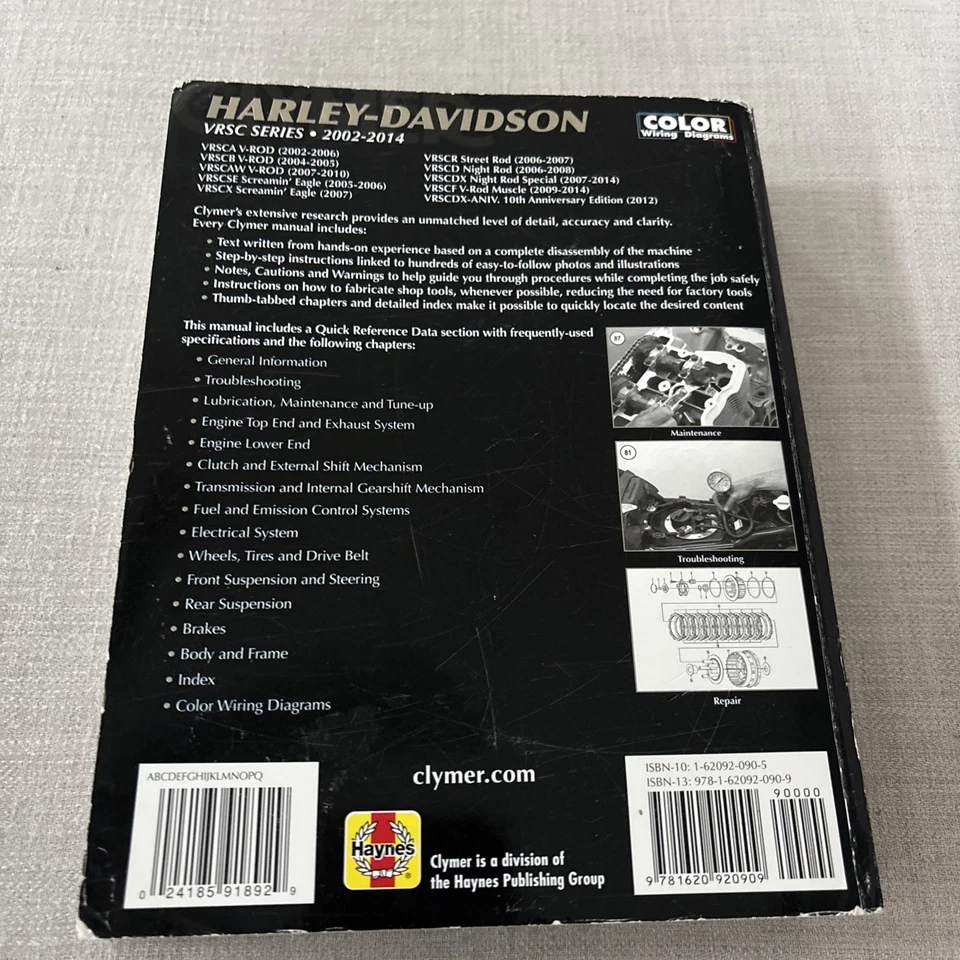 Harley-Davidson VRSC Clymer 2002-2014 manual de reparación/solución de problemas de motocicleta M426 Foto 2 de 4