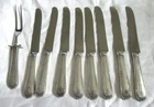 INTERNATIONAL 1927 STERLING HANDLE PINE TREE 8 DINNER MODERN HOLLOW KNIFES 9 1/8